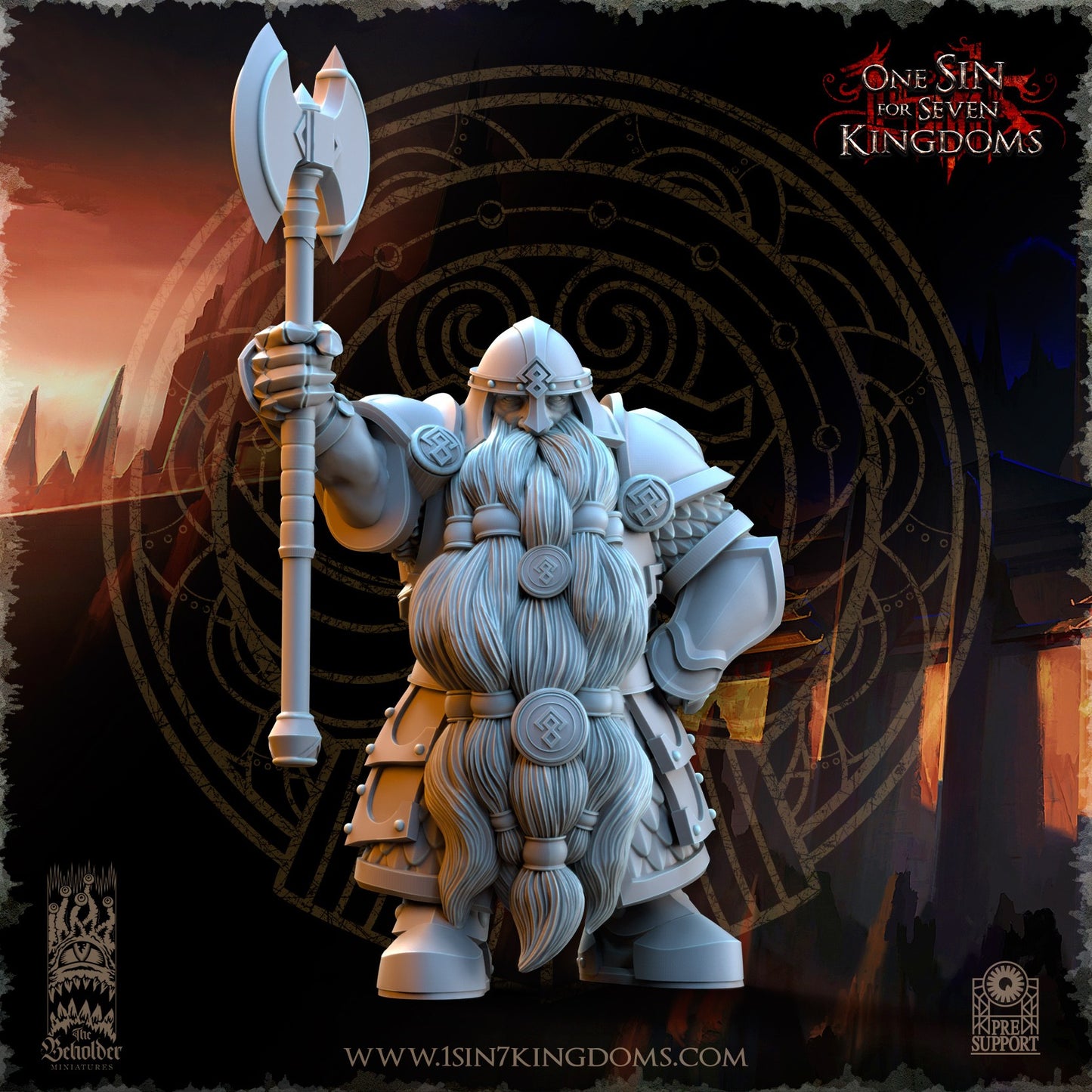 Miniatura Guerreros de la Legión Antigua Enanos resina 32mm sin pintar - Drakholm