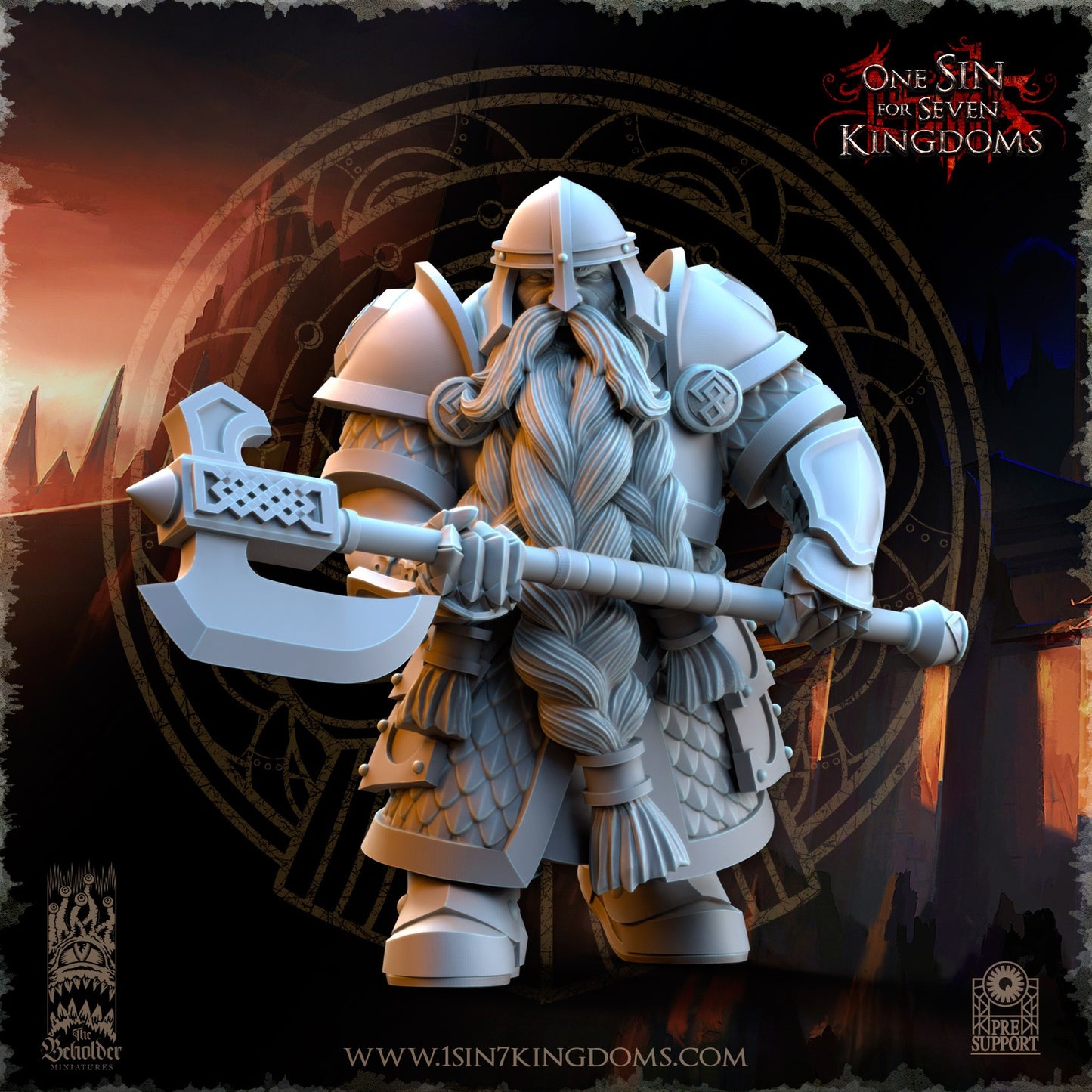 Miniatura Guerreros de la Legión Antigua Enanos resina 32mm sin pintar - Drakholm