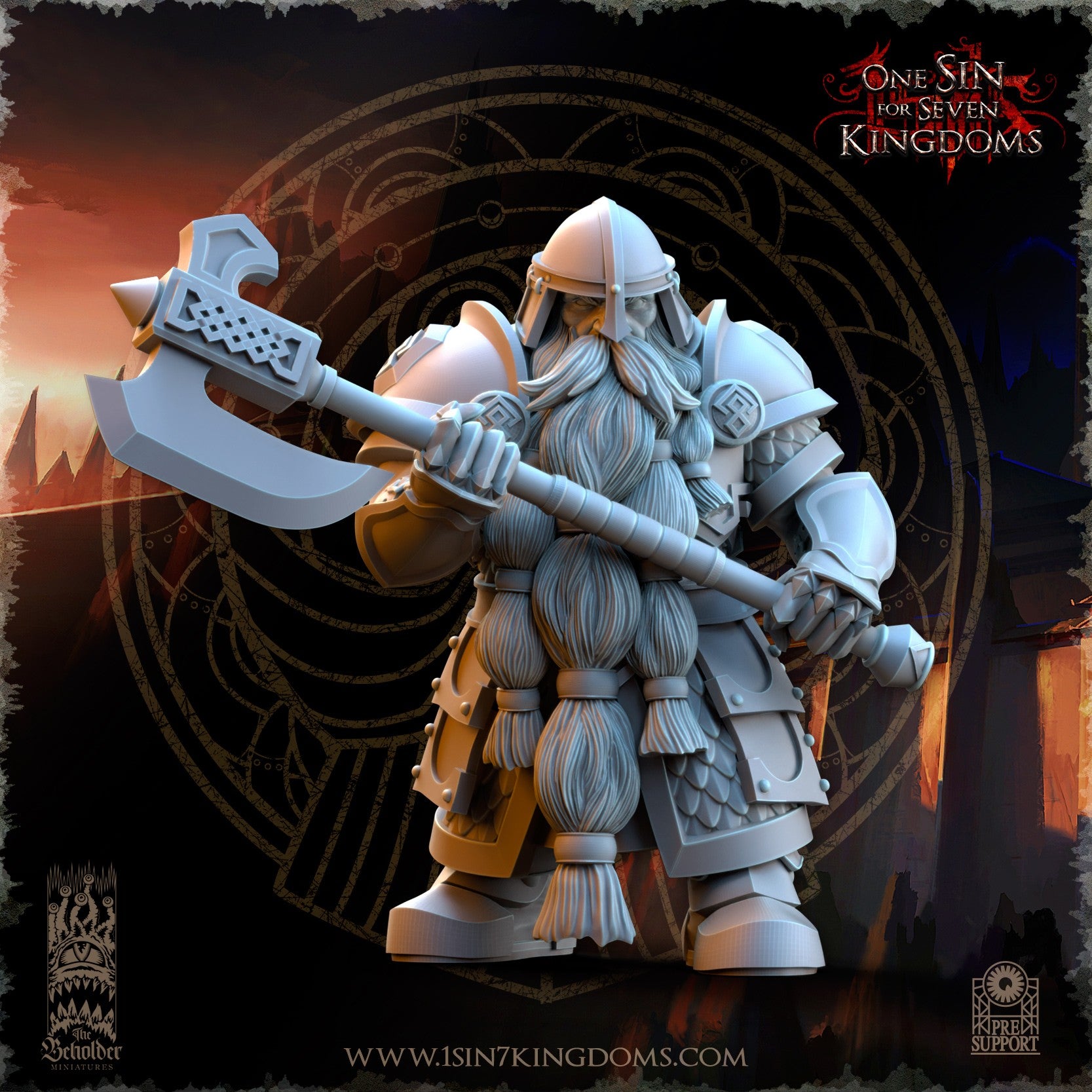 Miniatura Guerreros de la Legión Antigua Enanos resina 32mm sin pintar - Drakholm