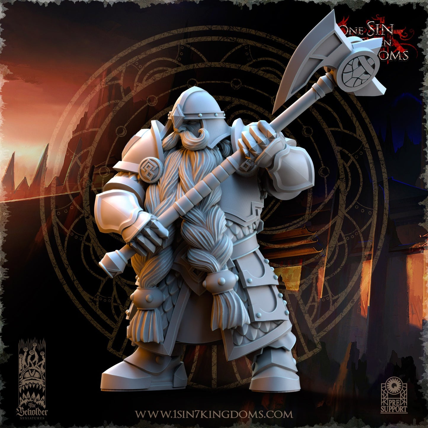 Miniatura Guerreros de la Legión Antigua Enanos resina 32mm sin pintar - Drakholm