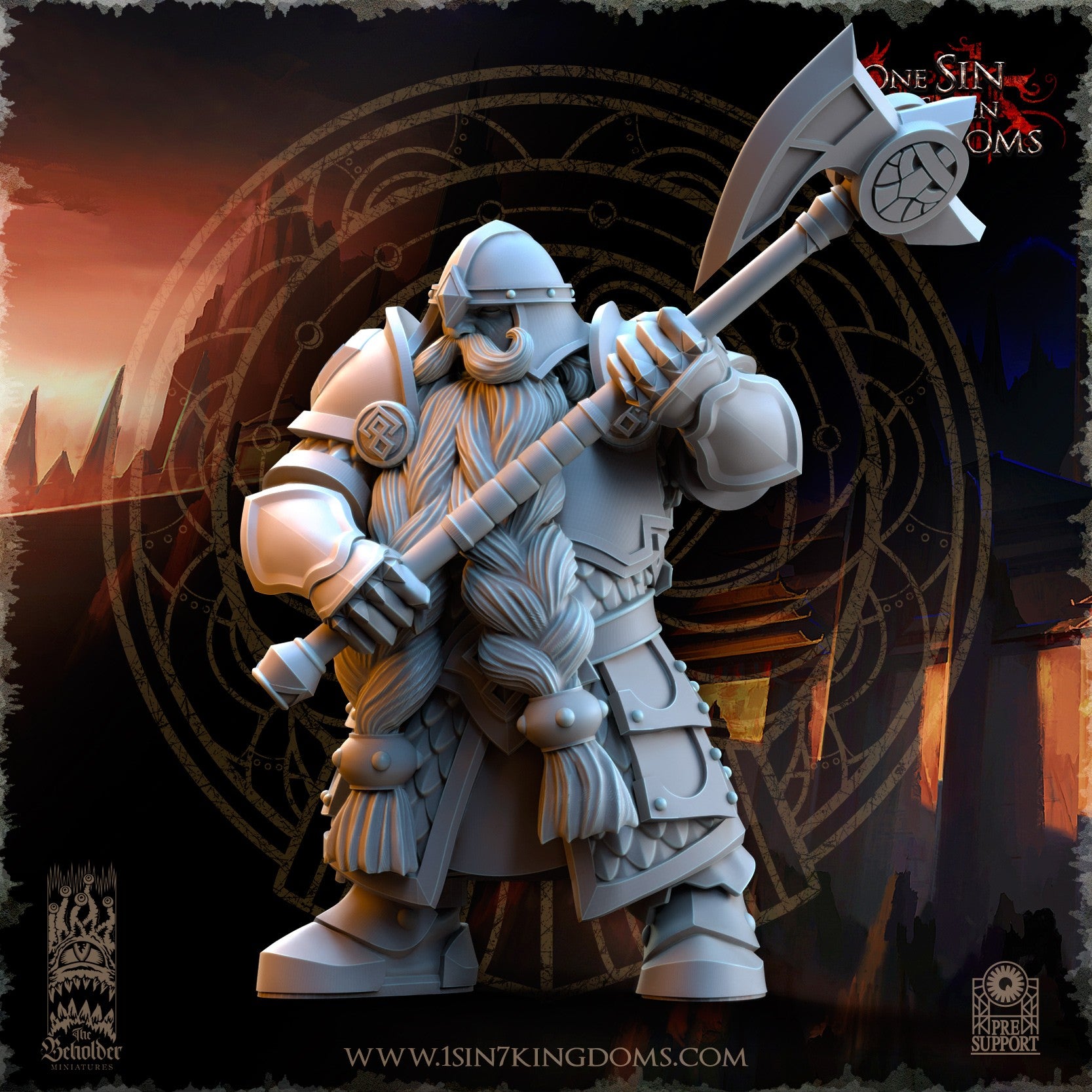 Miniatura Guerreros de la Legión Antigua Enanos resina 32mm sin pintar - Drakholm