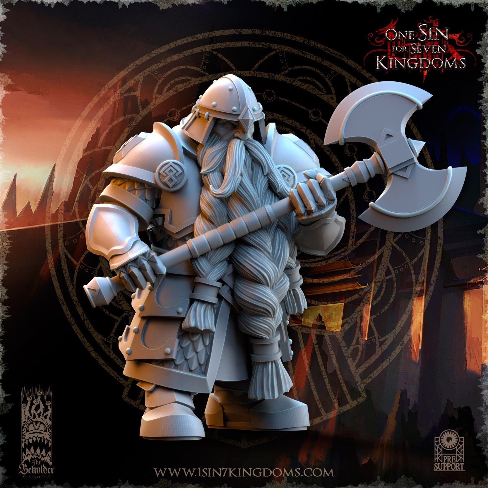 Miniatura Guerreros de la Legión Antigua Enanos resina 32mm sin pintar - Drakholm