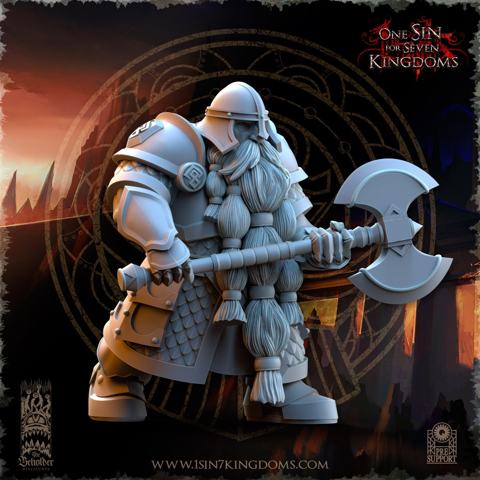 Miniatura Guerreros de la Legión Antigua Enanos resina 32mm sin pintar - Drakholm