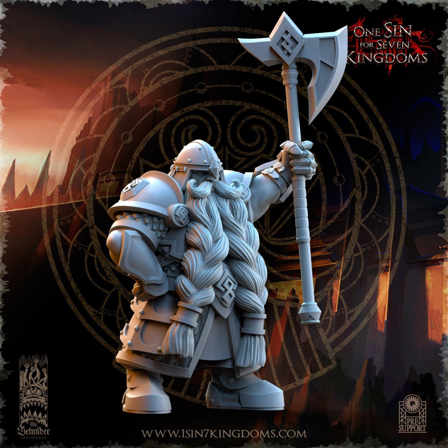 Miniatura Guerreros de la Legión Antigua Enanos resina 32mm sin pintar - Drakholm