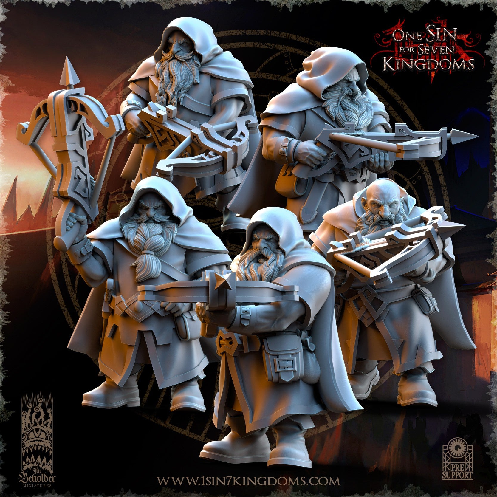 Miniatura Francotiradores de la Montaña Enanos resina 32mm sin pintar - Drakholm