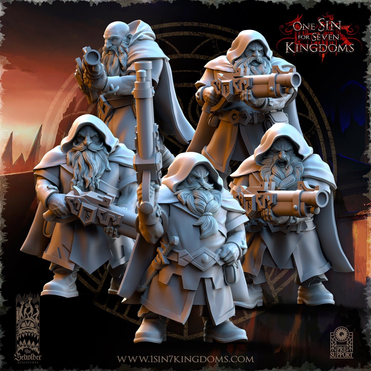 Miniatura Francotiradores de la Montaña Enanos resina 32mm sin pintar - Drakholm