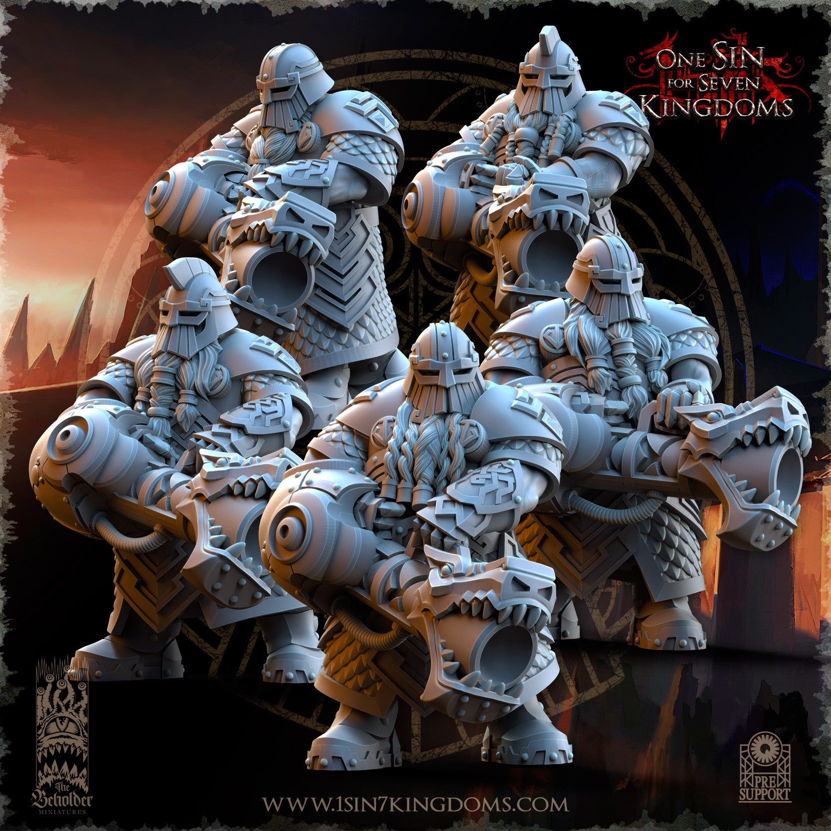Miniatura Dragones de Vapor Enanos resina 32mm sin pintar - Drakholm