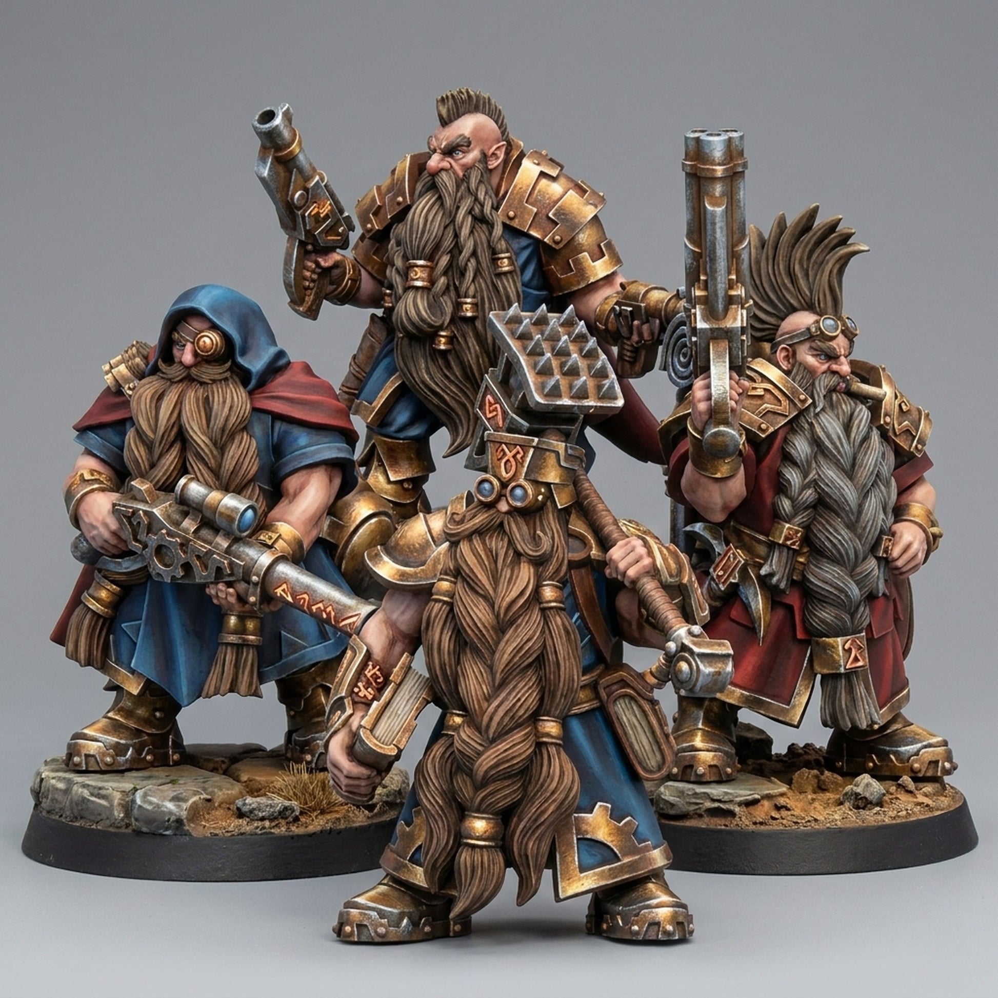 Miniatura Ingenieros de Guerra Enanos resina 32mm sin pintar - Drakholm