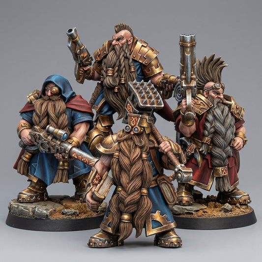Miniatura Ingenieros de Guerra Enanos resina 32mm sin pintar - Drakholm