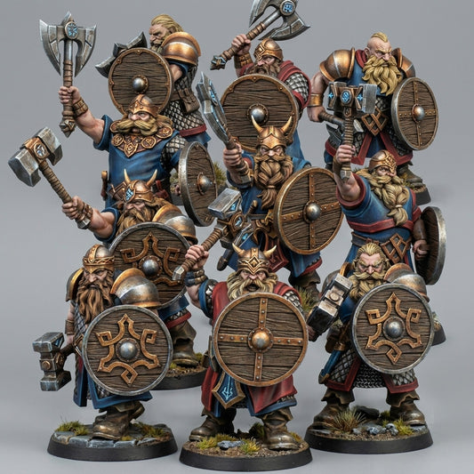 Miniatura Guerreros de los Reinos Enanos Enanos resina 32mm sin pintar - Drakholm
