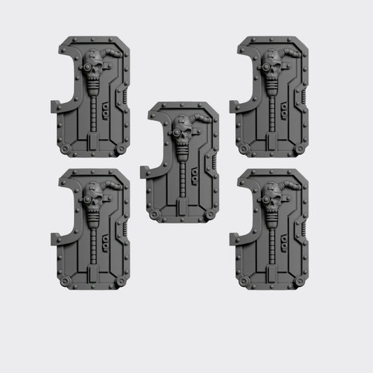 Escudos A — bits de conversión sci-fi grimdark de Greytide Studio, resina 32mm sin pintar