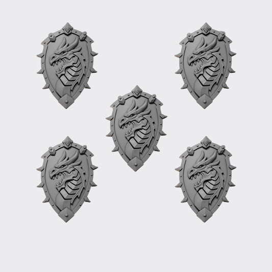 Escudos Anvil Wardens B — bits de conversión sci-fi grimdark de Greytide Studio, resina 32mm sin pintar