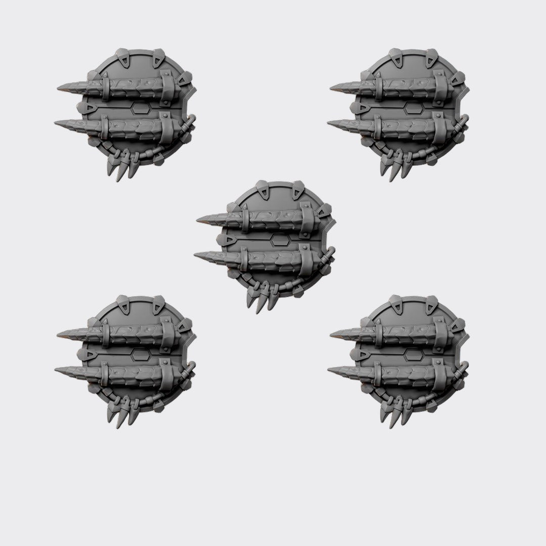 Escudos Anvil Wardens C — bits de conversión sci-fi grimdark de Greytide Studio, resina 32mm sin pintar