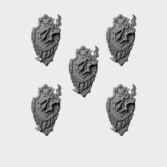 Escudos Anvil Wardens D — bits de conversión sci-fi grimdark de Greytide Studio, resina 32mm sin pintar
