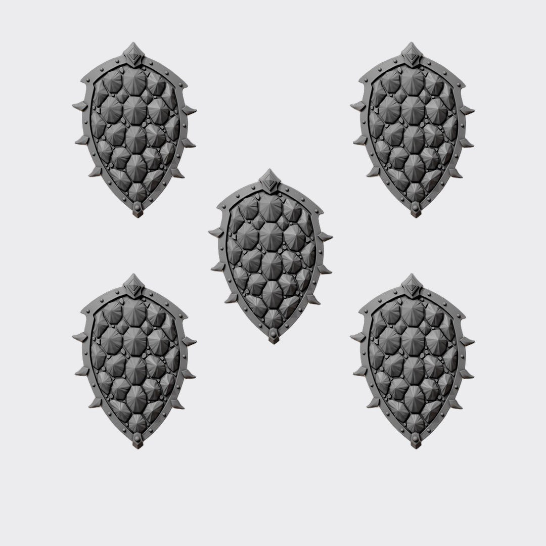 Escudos Anvil Wardens E — bits de conversión sci-fi grimdark de Greytide Studio, resina 32mm sin pintar