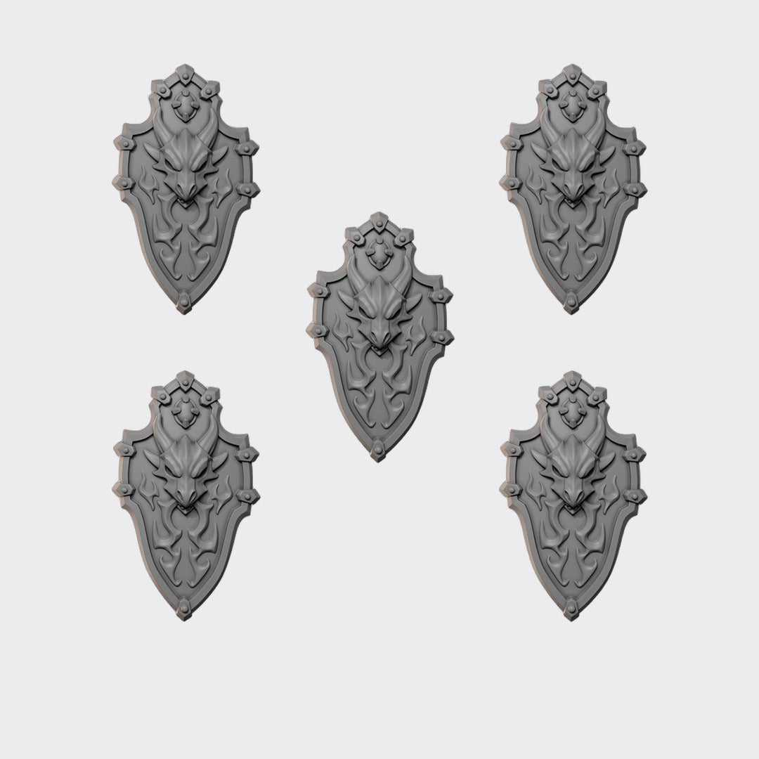 Escudos Anvil Wardens F — bits de conversión sci-fi grimdark de Greytide Studio, resina 32mm sin pintar