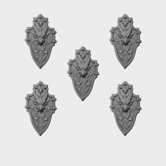 Escudos Anvil Wardens F — bits de conversión sci-fi grimdark de Greytide Studio, resina 32mm sin pintar