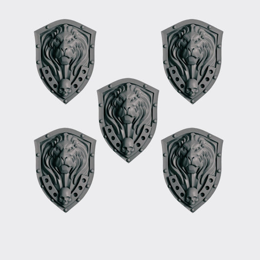 Escudos Eternal Pilgrims A — bits de conversión sci-fi grimdark de Greytide Studio, resina 32mm sin pintar