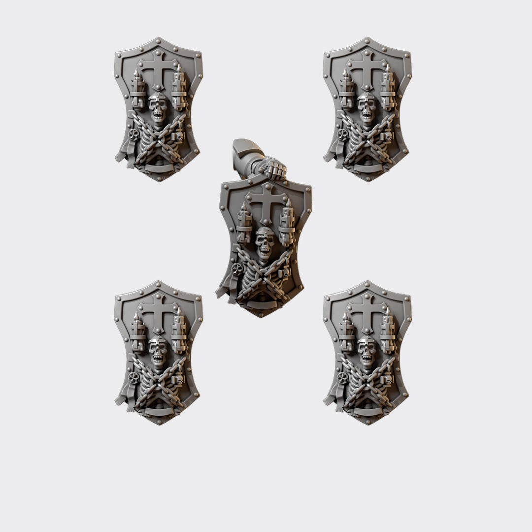 Escudos Terminator Eternal Crusaders B — bits de conversión sci-fi grimdark de Greytide Studio, resina 32mm sin pintar