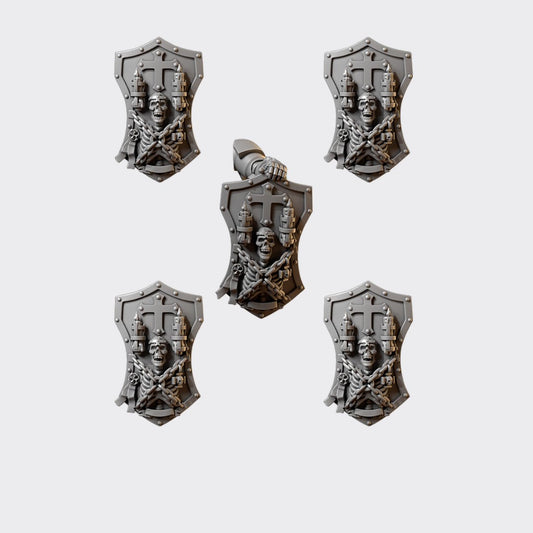 Escudos Terminator Eternal Crusaders B — bits de conversión sci-fi grimdark de Greytide Studio, resina 32mm sin pintar