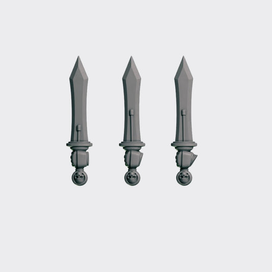 Espadas A — bits de conversión sci-fi grimdark de Greytide Studio, resina 32mm sin pintar