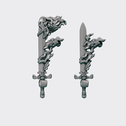 Espadas con fuego Cursed Company — bits de conversión sci-fi grimdark de Greytide Studio, resina 32mm sin pintar