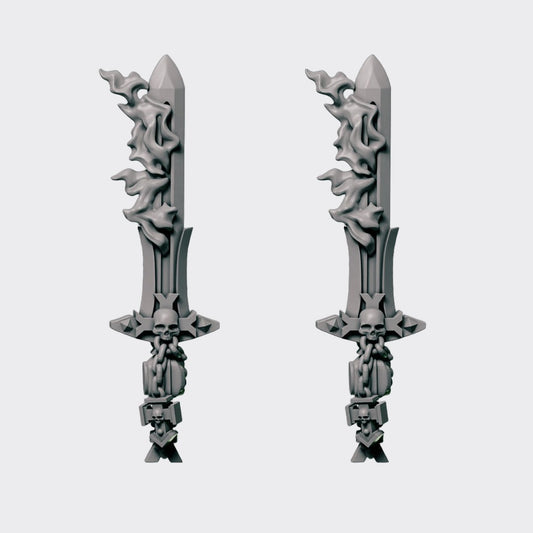 Espadas con fuego Eternal Crusaders B — bits de conversión sci-fi grimdark de Greytide Studio, resina 32mm sin pintar