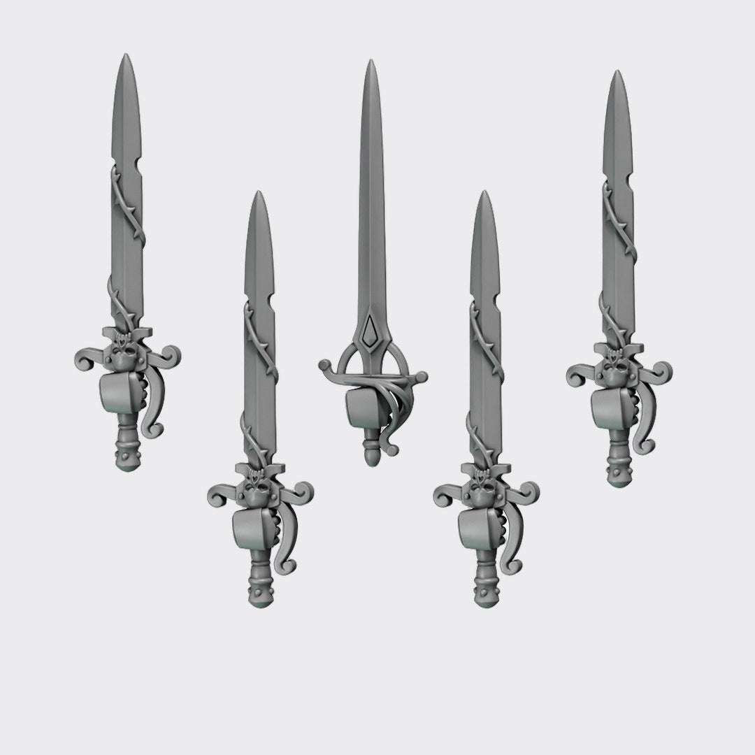 Espadas Crimson Lords B — bits de conversión sci-fi grimdark de Greytide Studio, resina 32mm sin pintar