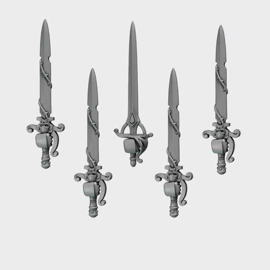 Espadas Crimson Lords B — bits de conversión sci-fi grimdark de Greytide Studio, resina 32mm sin pintar