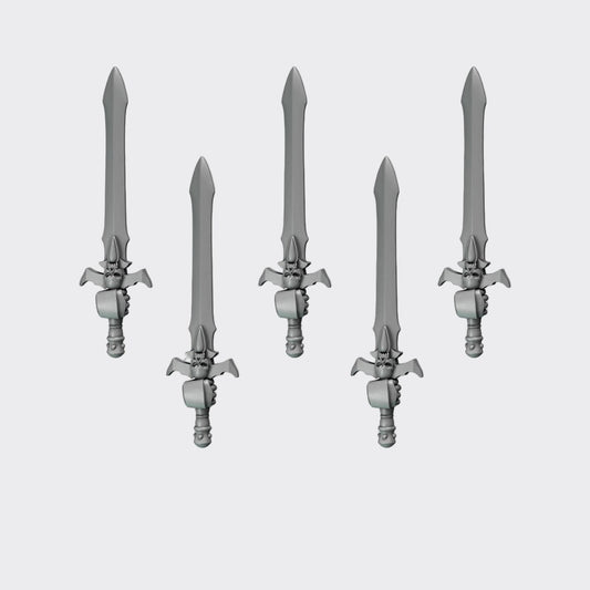 Espadas Crimson Lords C — bits de conversión sci-fi grimdark de Greytide Studio, resina 32mm sin pintar