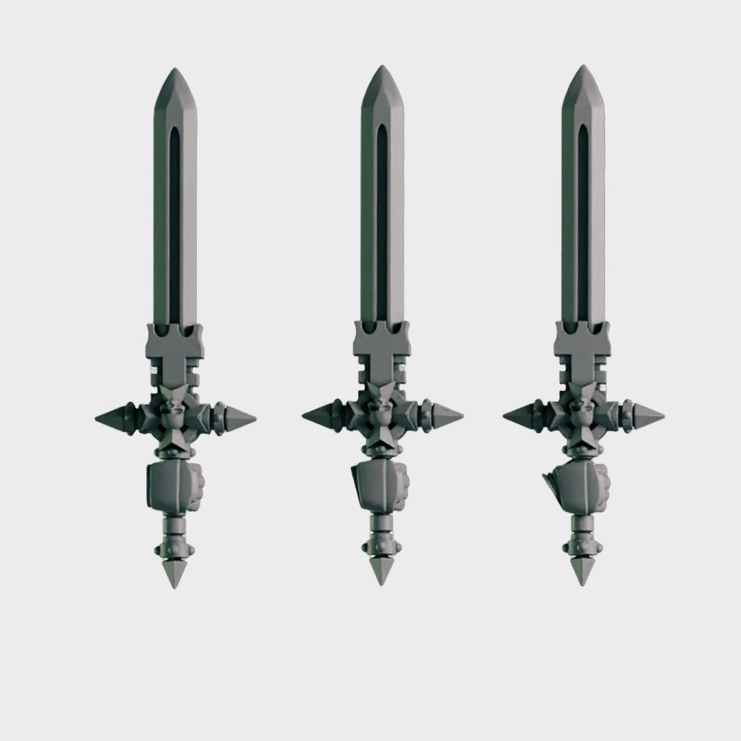 Espadas Eternal Crusaders A — bits de conversión sci-fi grimdark de Greytide Studio, resina 32mm sin pintar
