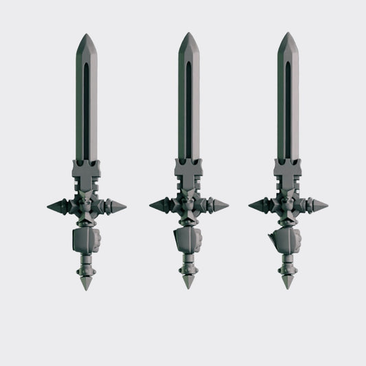 Espadas Eternal Crusaders A — bits de conversión sci-fi grimdark de Greytide Studio, resina 32mm sin pintar