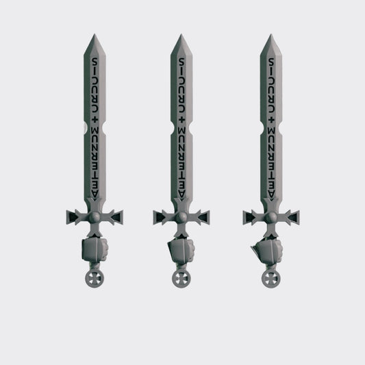 Espadas Eternal Crusaders C — bits de conversión sci-fi grimdark de Greytide Studio, resina 32mm sin pintar