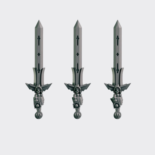 Espadas Eternal Pilgrims C — bits de conversión sci-fi grimdark de Greytide Studio, resina 32mm sin pintar
