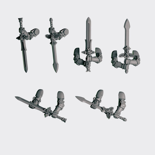 Espadas Eternal Pilgrims D — bits de conversión sci-fi grimdark de Greytide Studio, resina 32mm sin pintar
