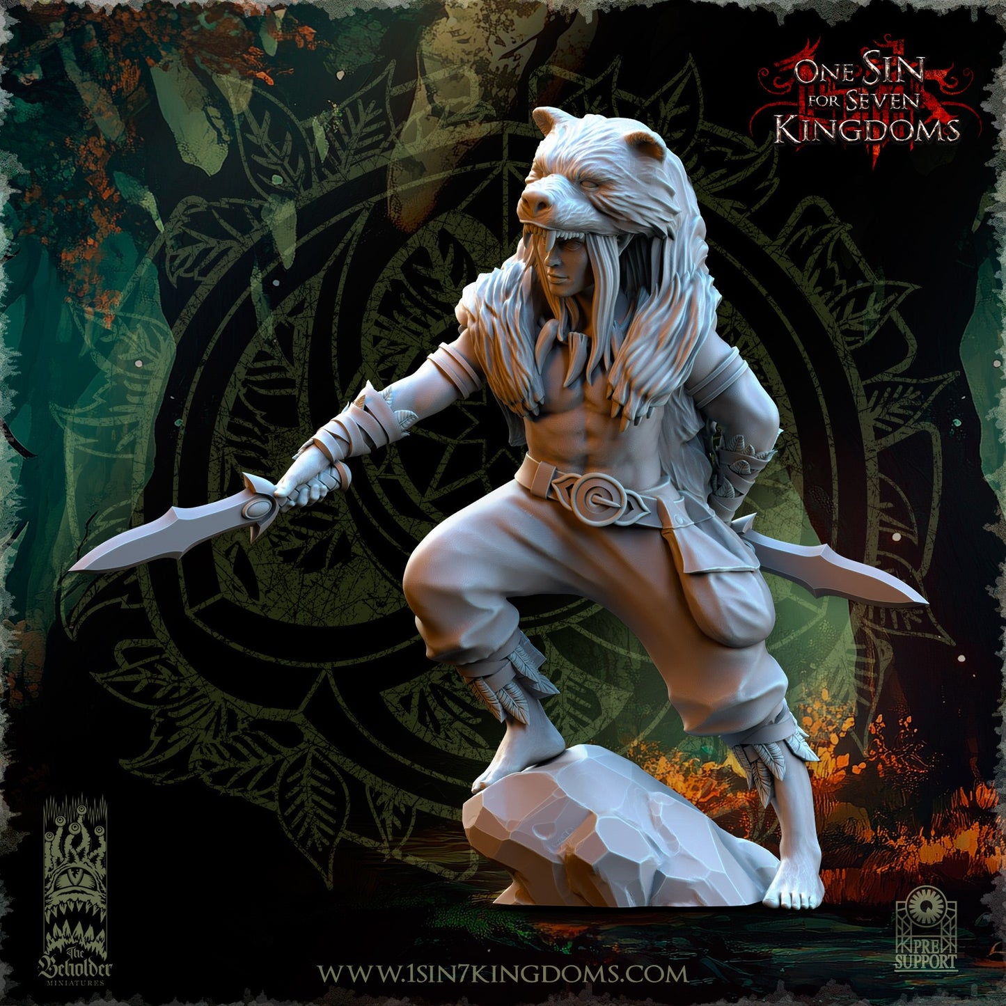 Miniatura Domadores de Bestias Elfos Silvanos resina 32mm sin pintar - Drakholm