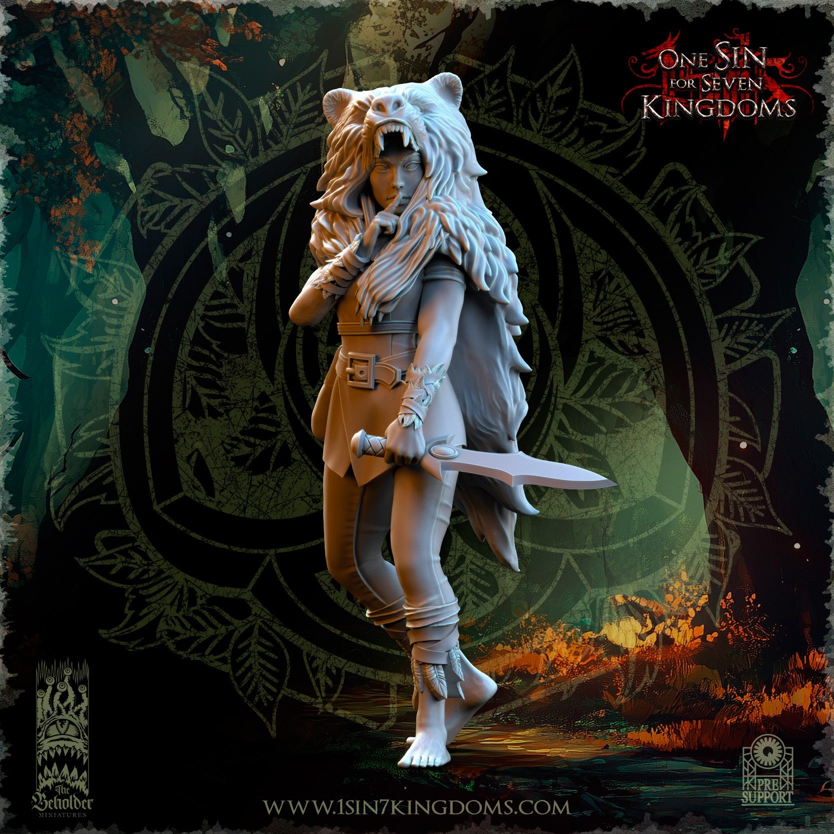 Miniatura Domadores de Bestias Elfos Silvanos resina 32mm sin pintar - Drakholm