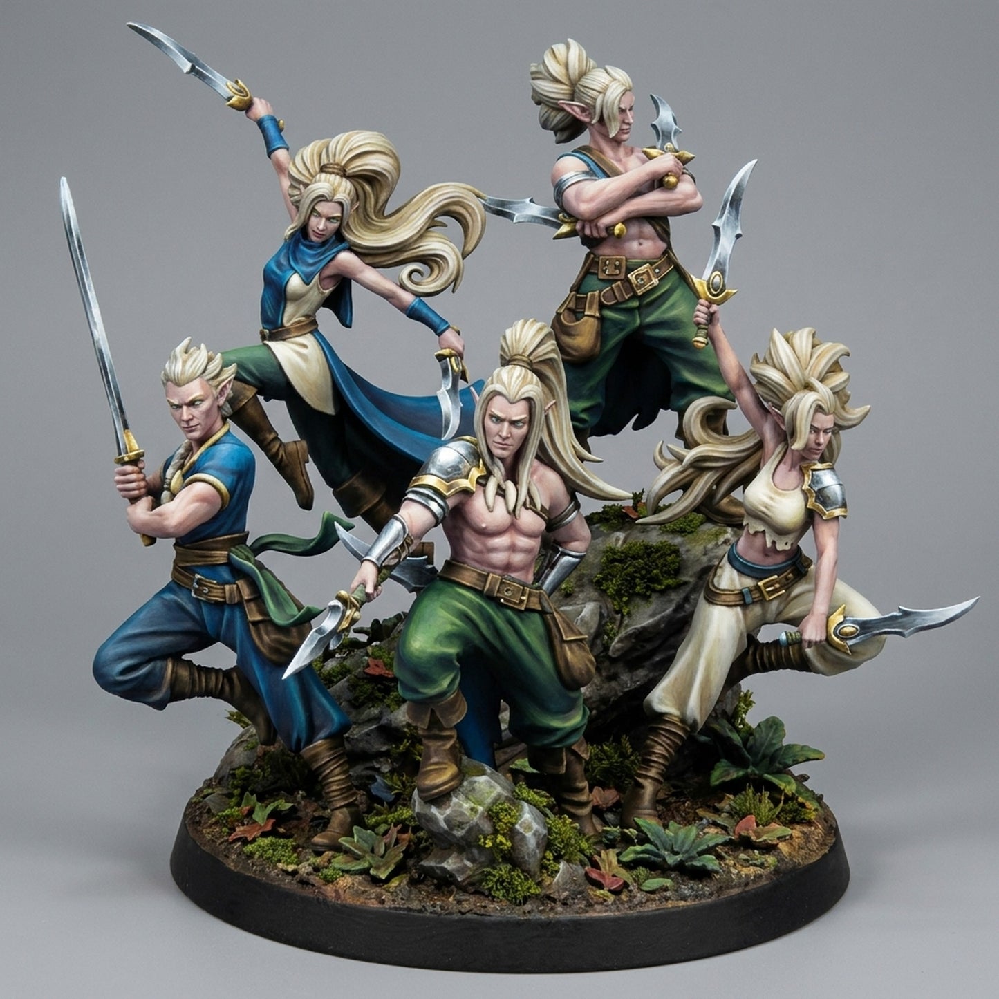 Miniatura Danzantes de la Muerte Elfos Silvanos resina 32mm sin pintar - Drakholm