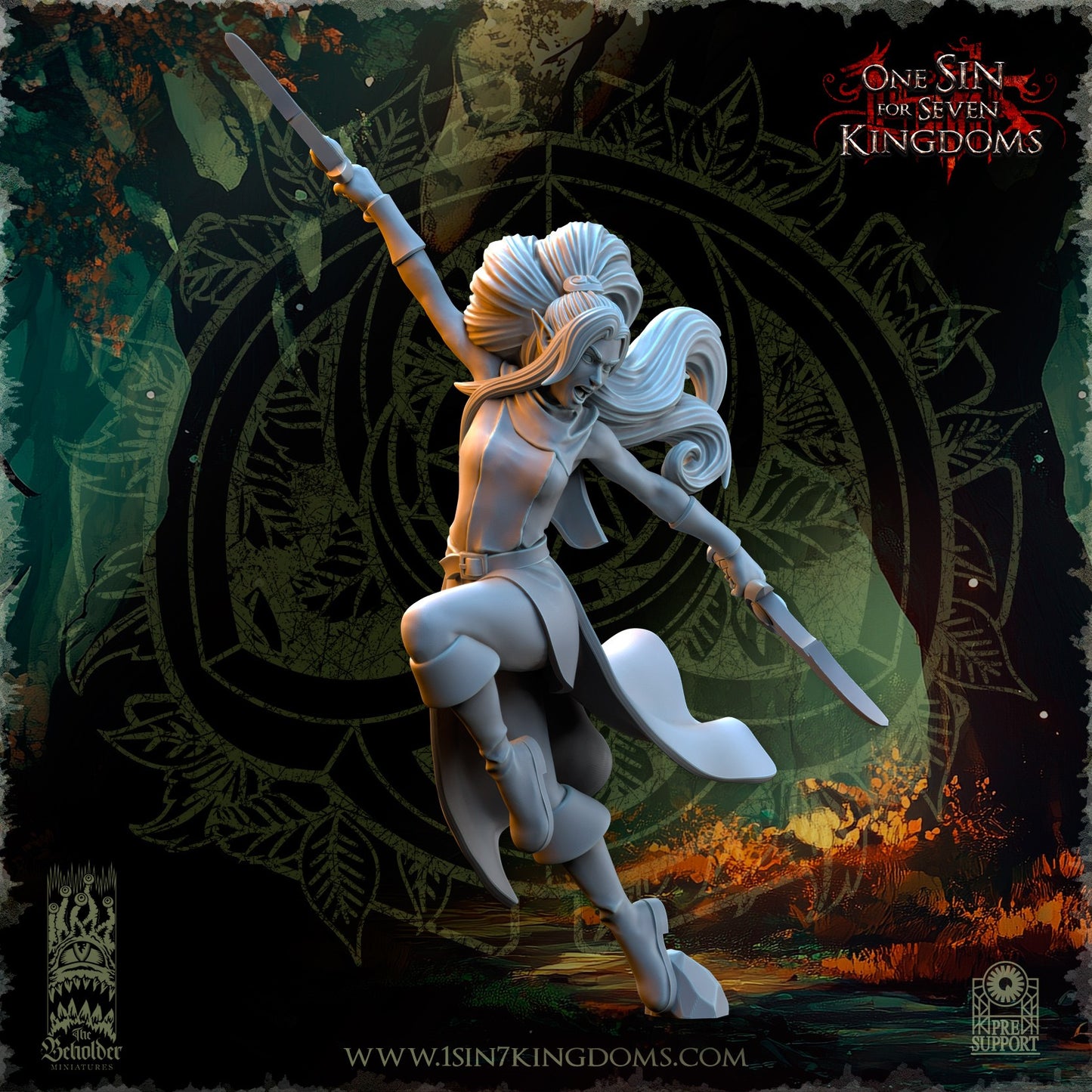Miniatura Danzantes de la Muerte Elfos Silvanos resina 32mm sin pintar - Drakholm