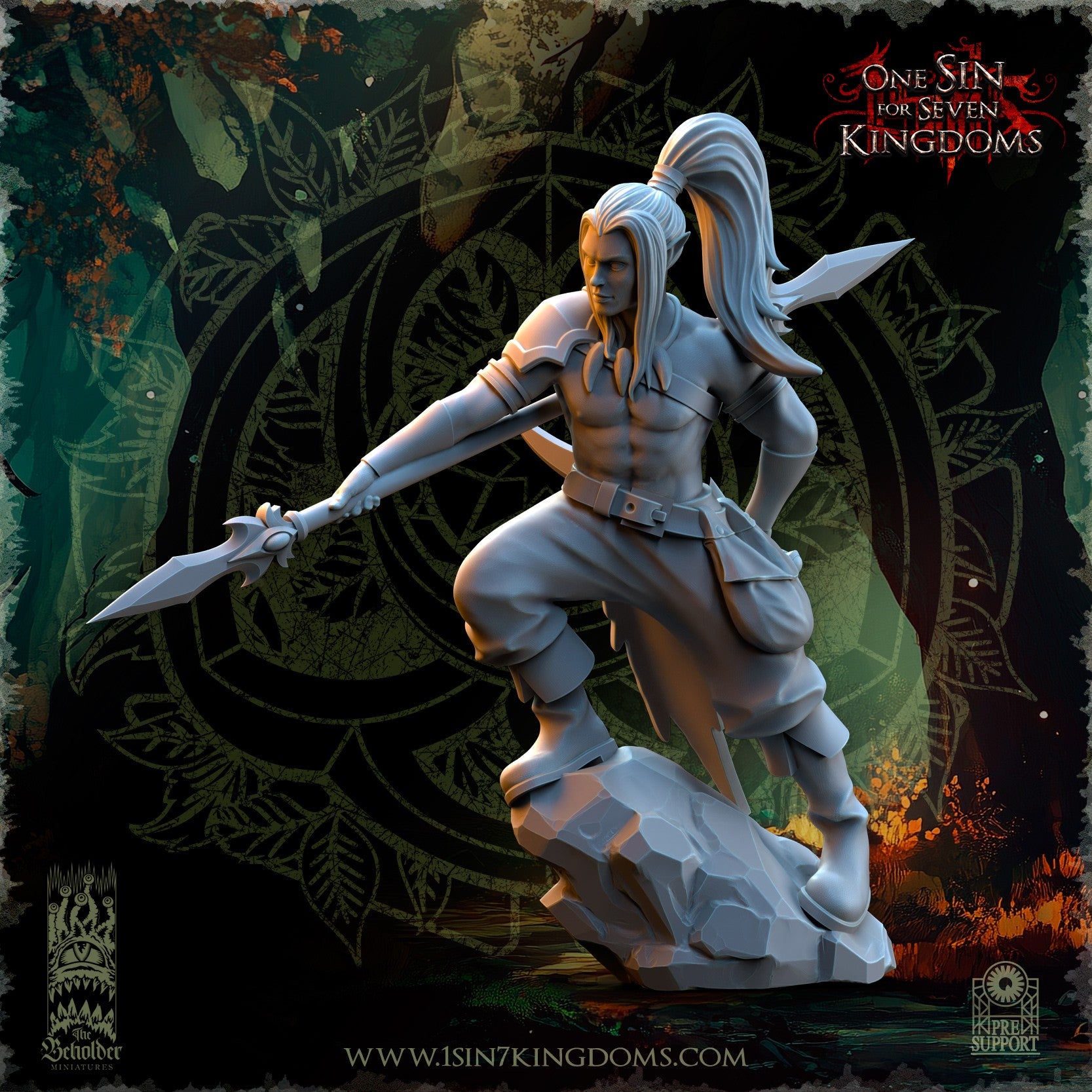 Miniatura Danzantes de la Muerte Elfos Silvanos resina 32mm sin pintar - Drakholm