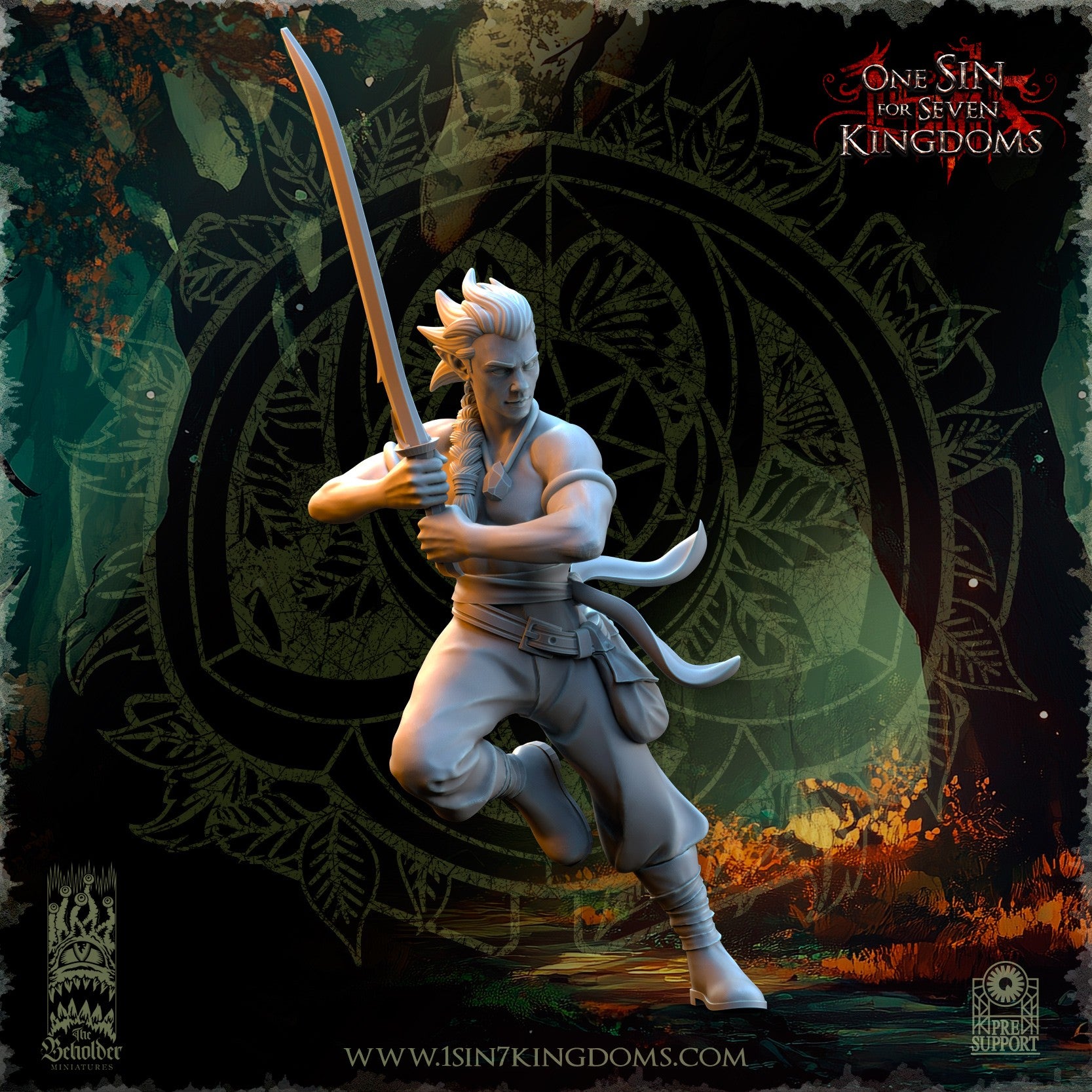 Miniatura Danzantes de la Muerte Elfos Silvanos resina 32mm sin pintar - Drakholm