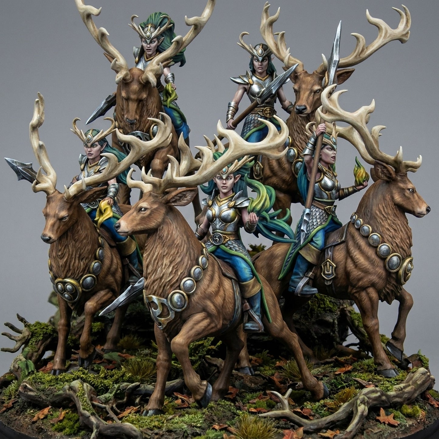 Miniatura Doncellas del Bosque Profundo Elfos Silvanos resina 32mm sin pintar - Drakholm