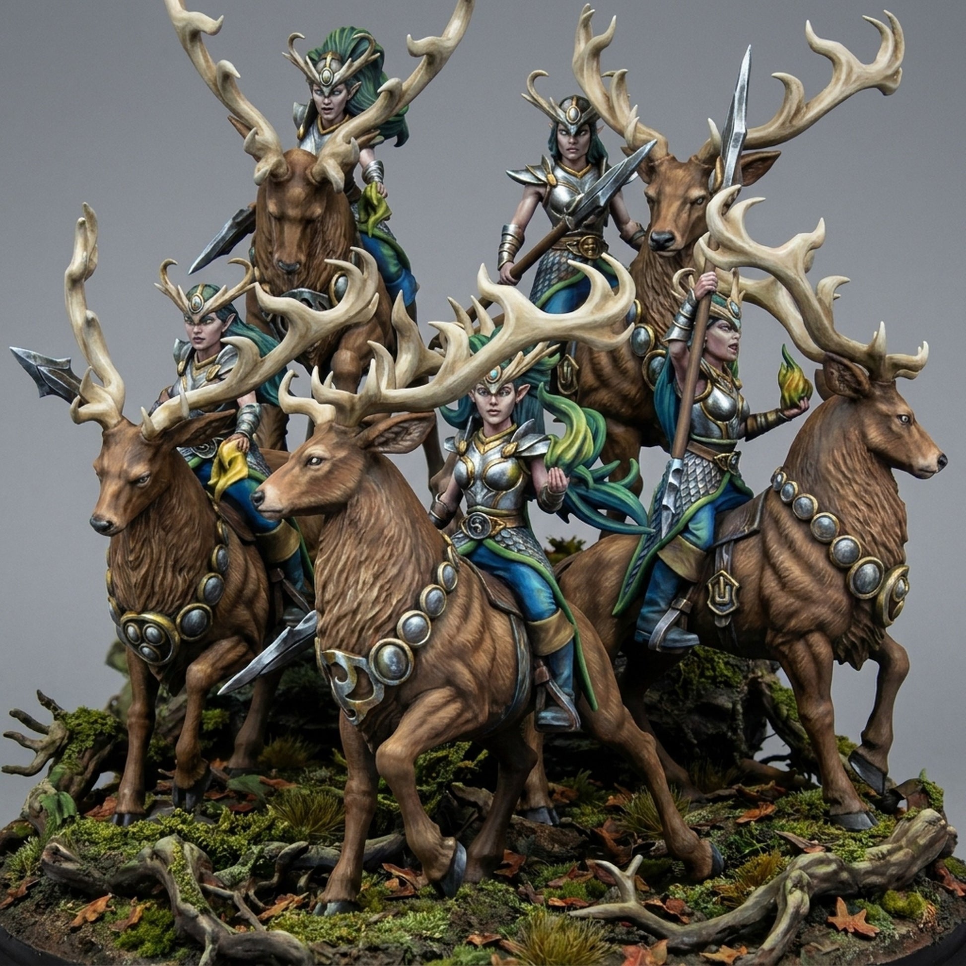 Miniatura Doncellas del Bosque Profundo Elfos Silvanos resina 32mm sin pintar - Drakholm
