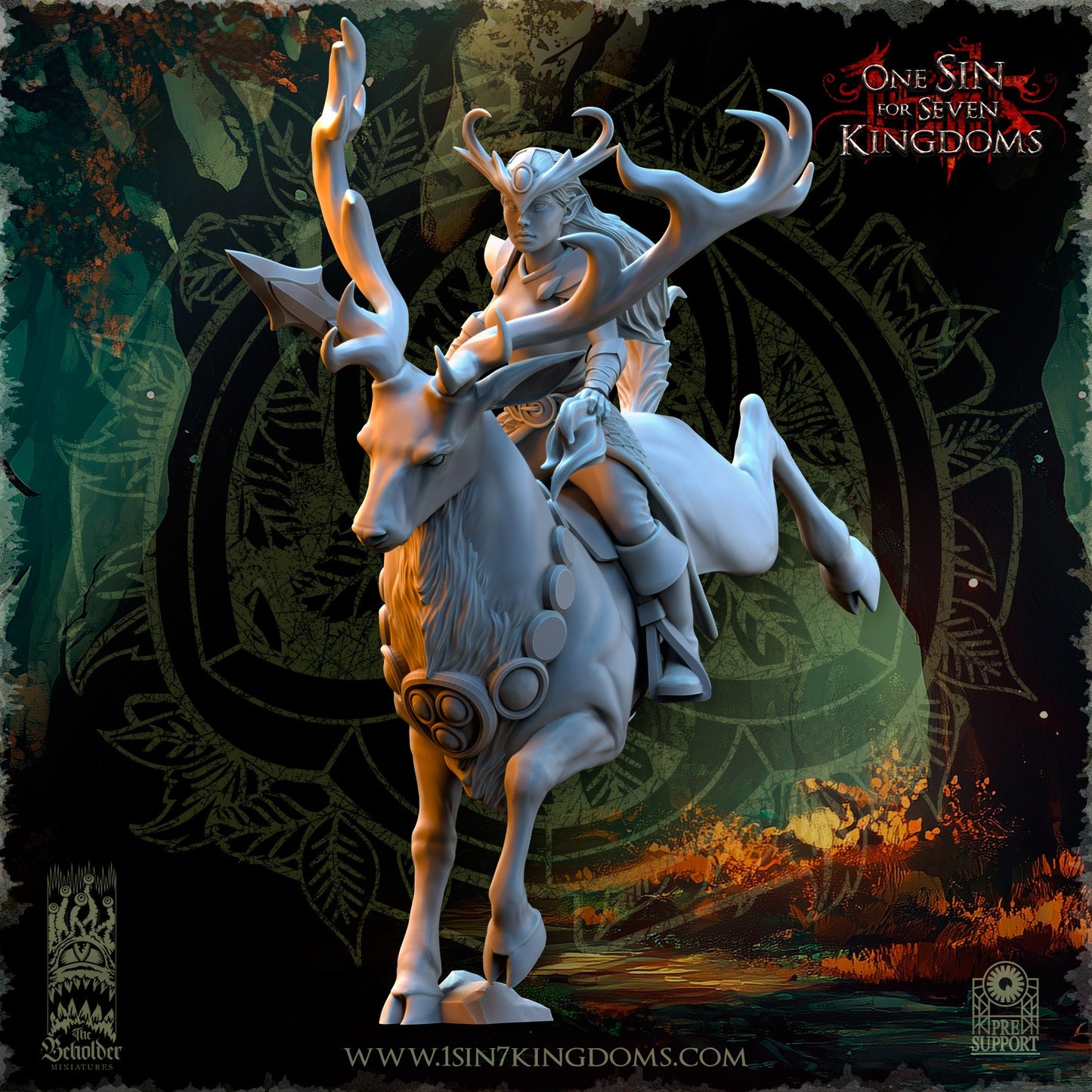 Miniatura Doncellas del Bosque Profundo Elfos Silvanos resina 32mm sin pintar - Drakholm