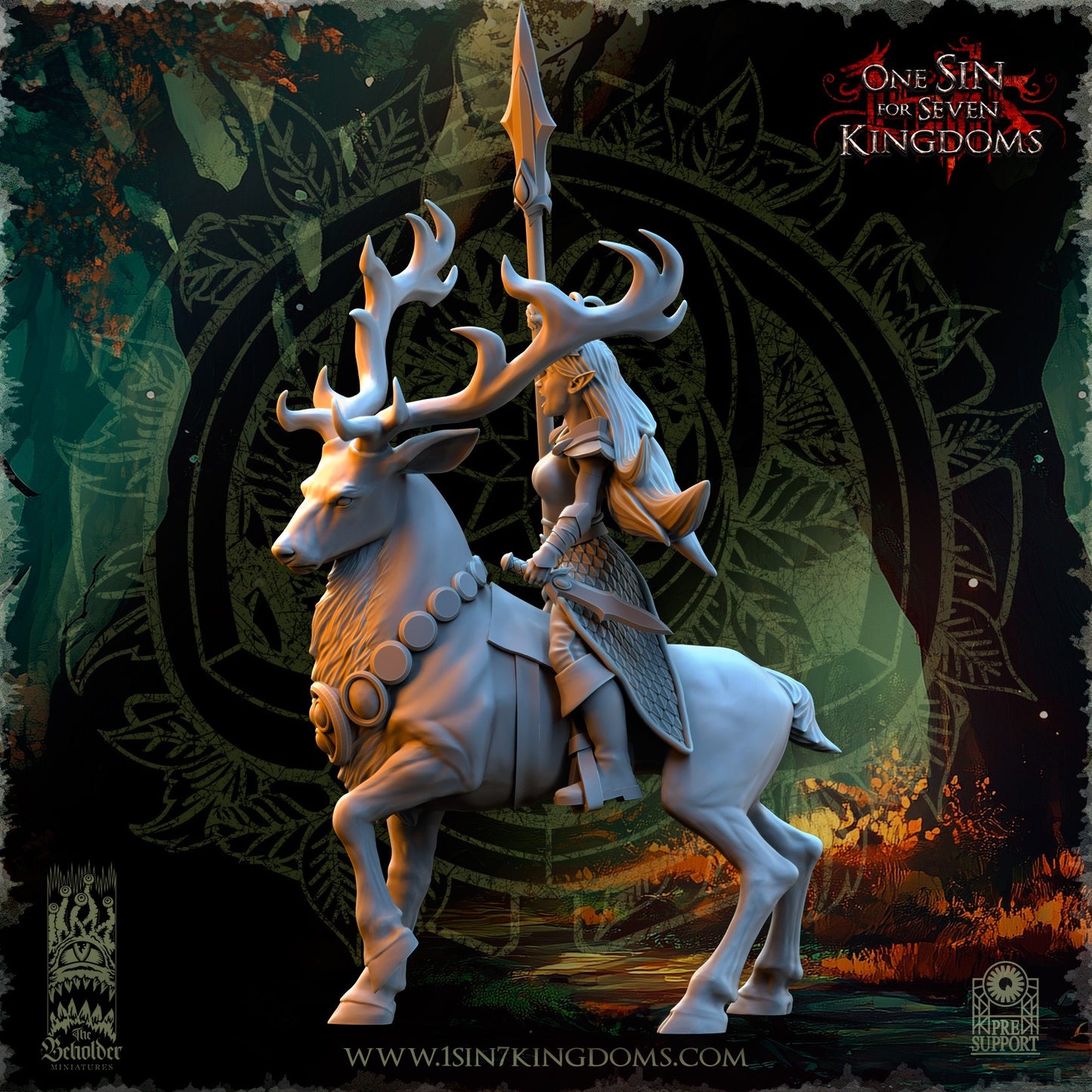 Miniatura Doncellas del Bosque Profundo Elfos Silvanos resina 32mm sin pintar - Drakholm