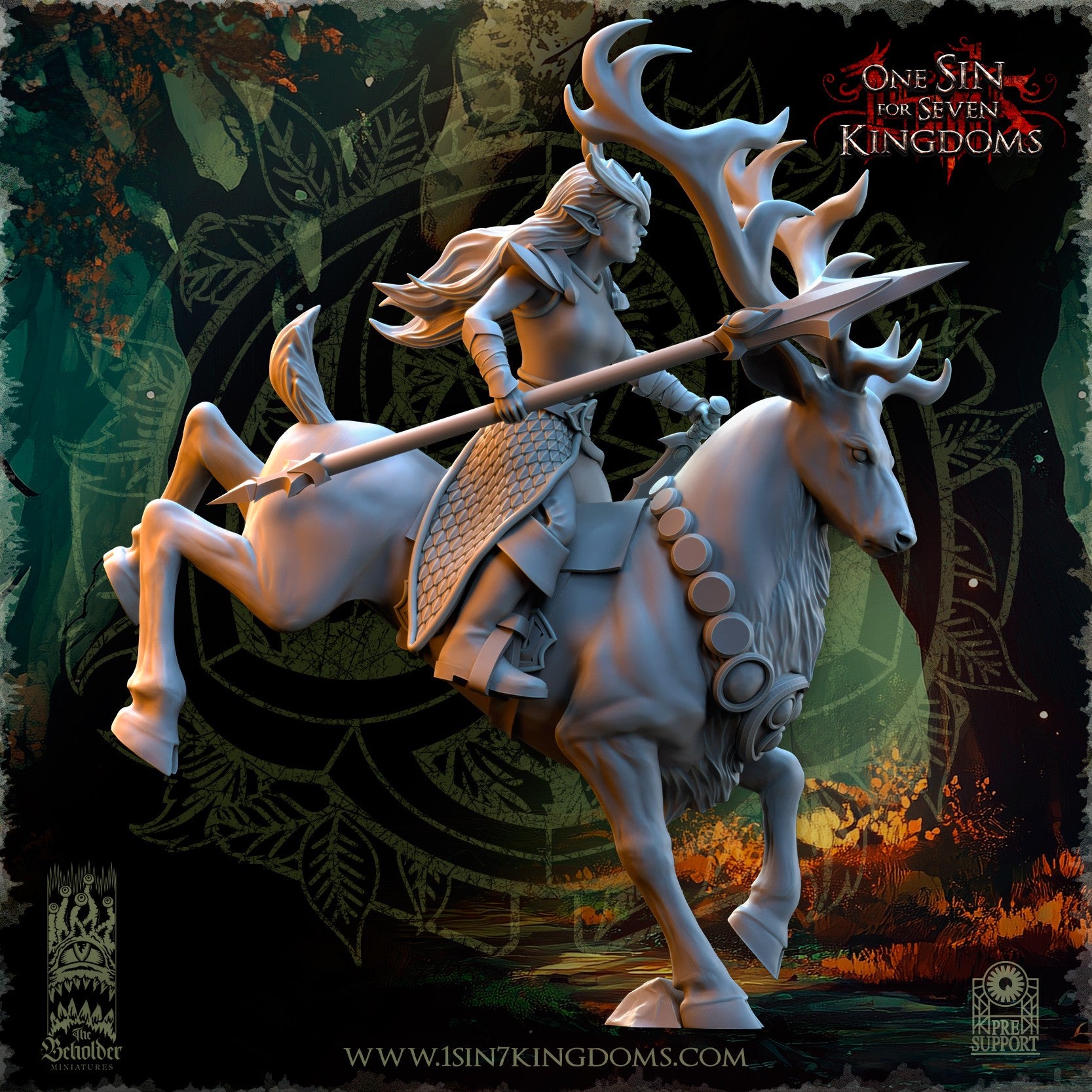 Miniatura Doncellas del Bosque Profundo Elfos Silvanos resina 32mm sin pintar - Drakholm