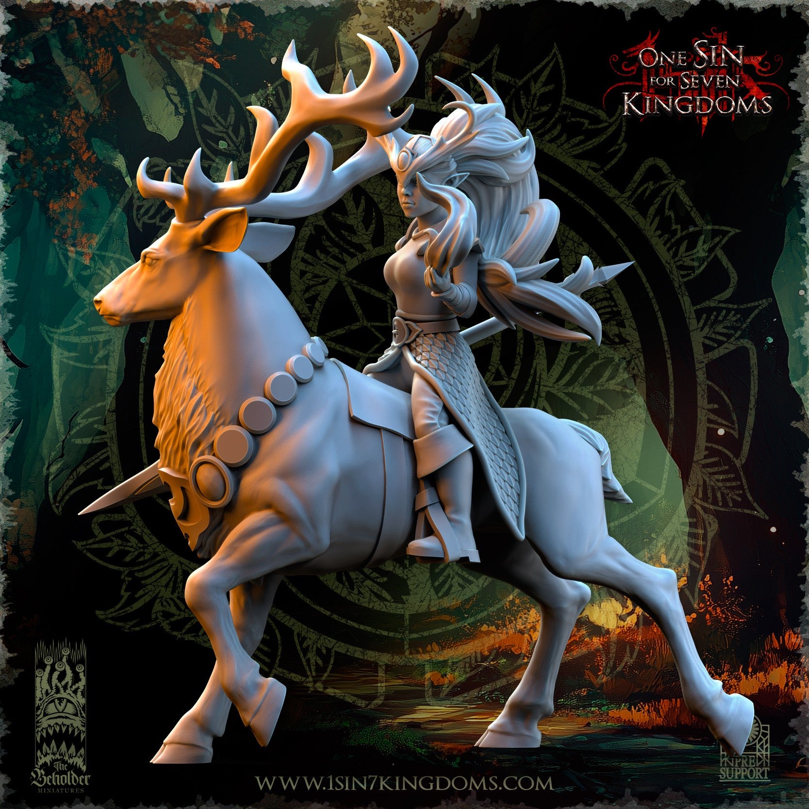 Miniatura Doncellas del Bosque Profundo Elfos Silvanos resina 32mm sin pintar - Drakholm