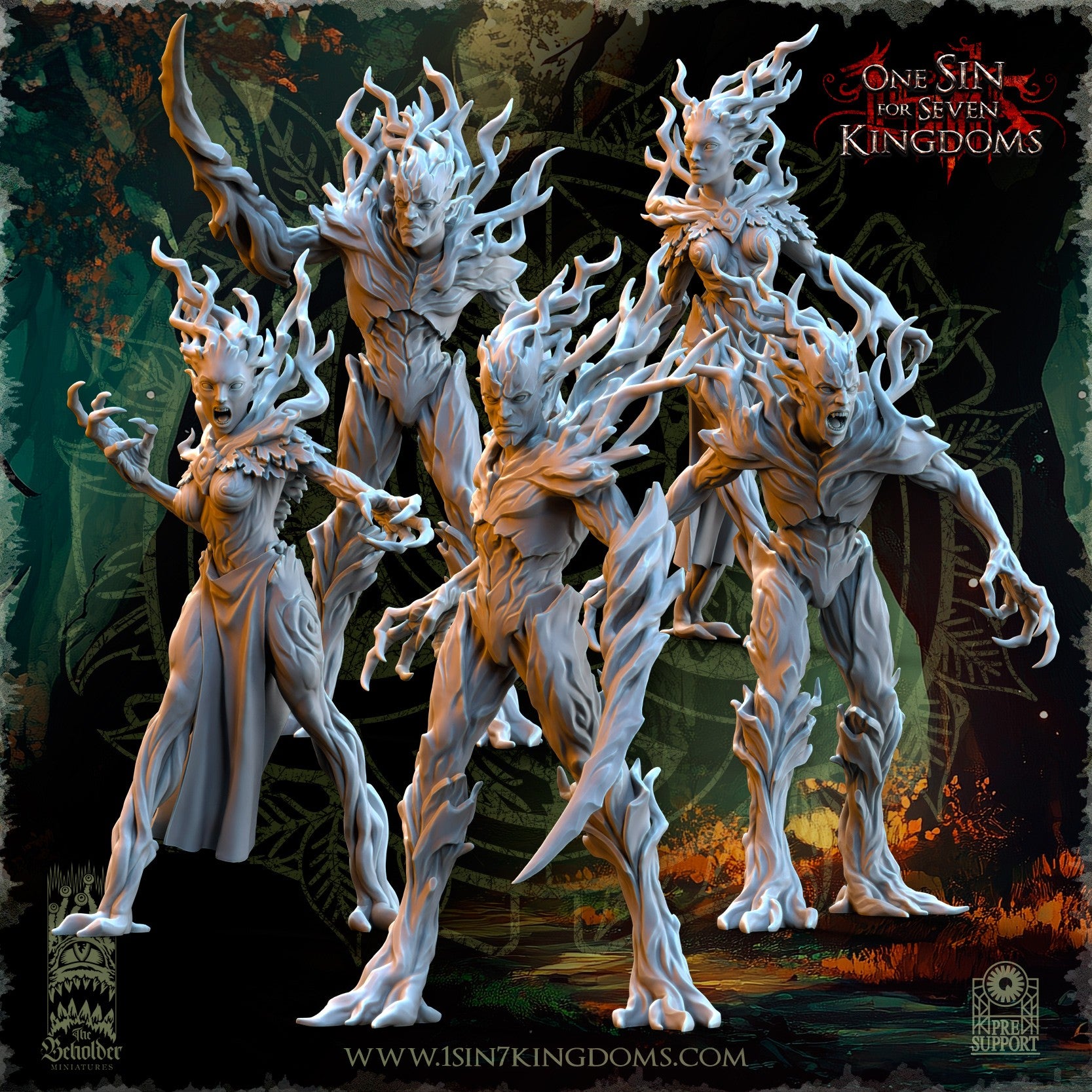 Miniatura Druadas del Bosque Elfos Silvanos resina 32mm sin pintar - Drakholm