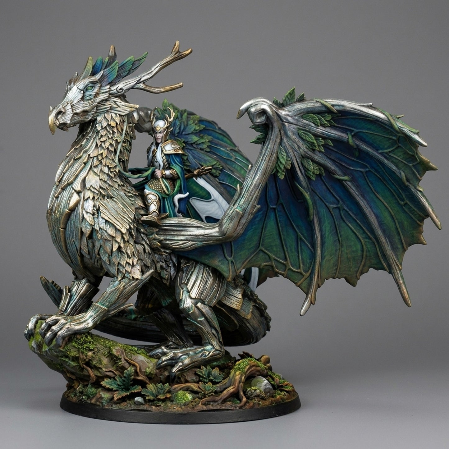 Miniatura Dragón del Bosque Elfos Silvanos resina 32mm sin pintar - Drakholm
