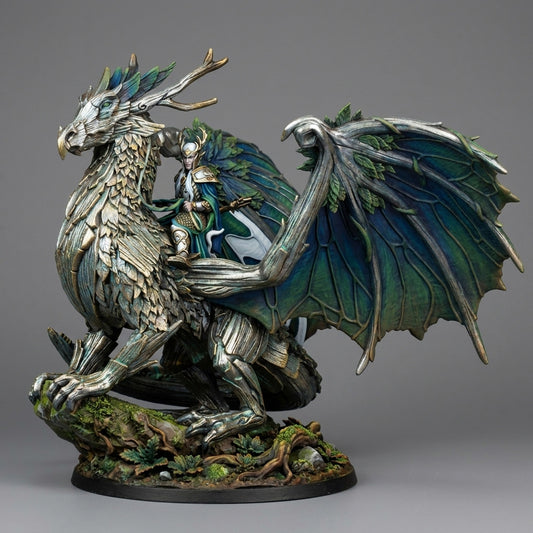 Miniatura Dragón del Bosque Elfos Silvanos resina 32mm sin pintar - Drakholm